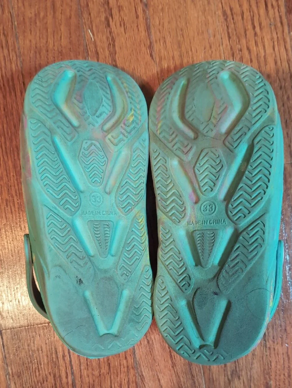 Kids Slip-On Clogs Size 2 (33) Teal Tie-Dye
